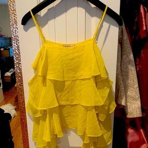 BCBGeneration yellow sleeveless layered top